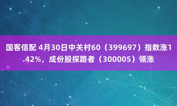 国客信配 4月30日中关村60（399697）指数涨1.42%，成份股探路者（300005）领涨