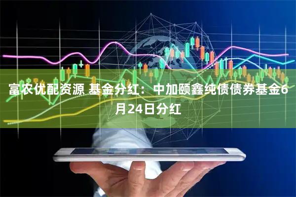 富农优配资源 基金分红：中加颐鑫纯债债券基金6月24日分红
